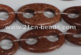 CFG307 15.5 inches 20*30mm carved oval goldstone beads