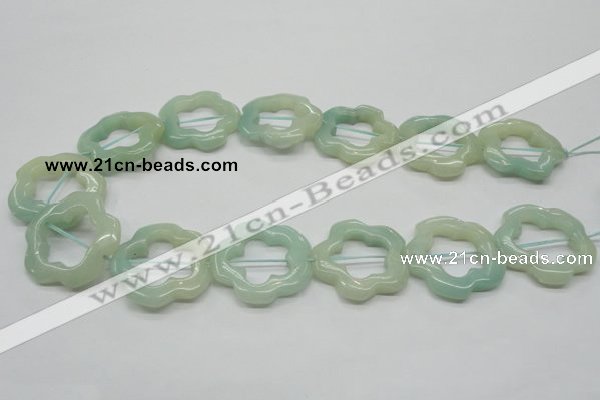 CFG31 15.5 inches 30mm carved flower amazonite gemstone beads