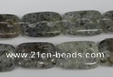 CFG323 15.5 inches 15*20mm carved rectangle moss quartz beads