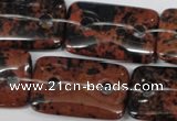 CFG337 15.5 inches 20*30mm carved rectangle mahogany obsidian beads