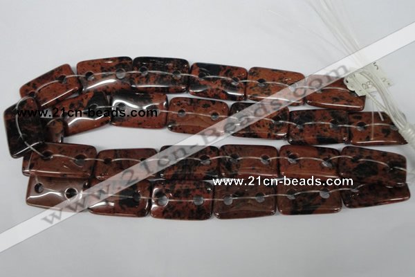 CFG337 15.5 inches 20*30mm carved rectangle mahogany obsidian beads