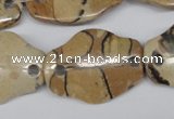 CFG340 22*30mm carved hexagon African leopard skin jasper beads