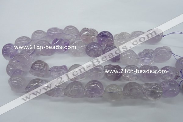 CFG342 15.5 inches 18*22mm carved skull amethyst beads