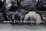 CFG343 15.5 inches 18*22mm carved skull dogtooth amethyst beads