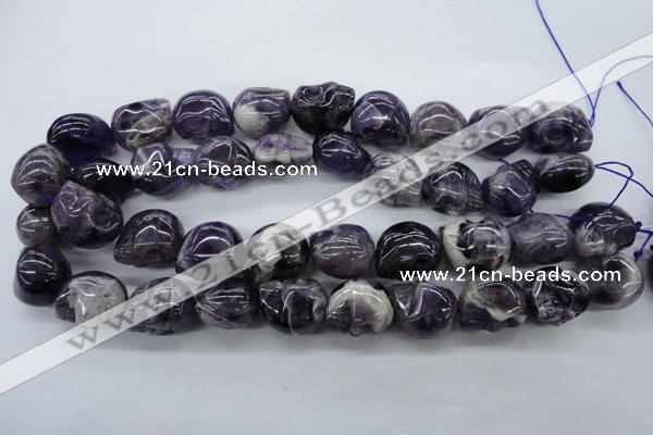 CFG343 15.5 inches 18*22mm carved skull dogtooth amethyst beads