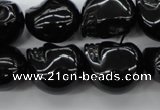 CFG345 15.5 inches 17*19mm carved skull black agate beads