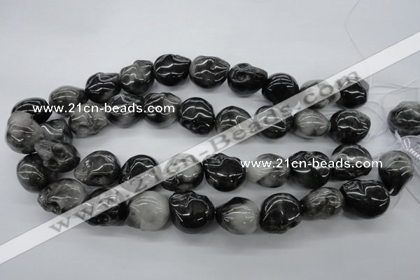 CFG346 15.5 inches 18*22mm carved skull eagle eye jasper beads