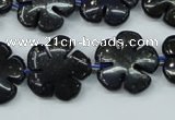 CFG453 15.5 inches 20mm carved flower blue iron stone beads