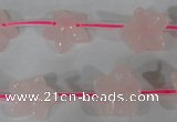 CFG507 15.5 inches 15*15mm carved flower rose quartz beads