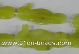 CFG515 15.5 inches 18*34mm carved animal Korean jade beads