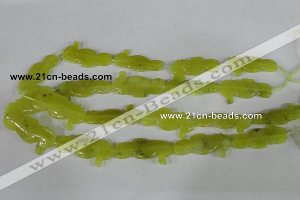 CFG515 15.5 inches 18*34mm carved animal Korean jade beads