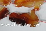 CFG519 15.5 inches 22*35mm carved animal red agate beads