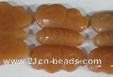 CFG520 15.5 inches 30*38mm carved animal red aventurine beads