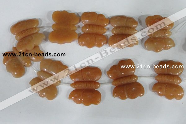 CFG520 15.5 inches 30*38mm carved animal red aventurine beads