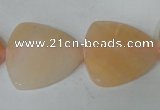 CFG526 15.5 inches 25*25mm carved triangle pink aventurine beads