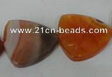 CFG528 15.5 inches 25*25mm carved triangle agate gemstone beads