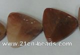 CFG529 15.5 inches 25*25mm carved triangle agate gemstone beads