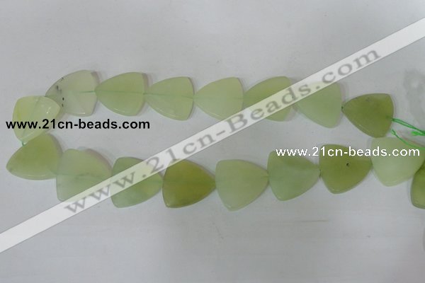 CFG530 15.5 inches 25*25mm carved triangle New jade beads