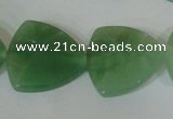 CFG531 15.5 inches 25*25mm carved triangle green aventurine beads