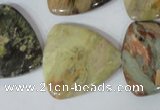 CFG532 15.5 inches 25*25mm carved triangle jasper gemstone beads