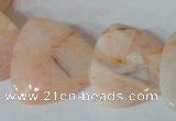 CFG536 15.5 inches 25*25mm carved triangle bamboo leaf agate beads