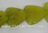 CFG537 15.5 inches 25*25mm carved triangle Korean jade beads