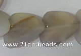 CFG538 15.5 inches 25*25mm carved triangle grey agate beads