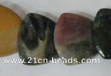 CFG540 15.5 inches 25*25mm carved triangle Indian agate beads