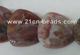 CFG541 15.5 inches 25*25mm carved triangle Indian agate beads