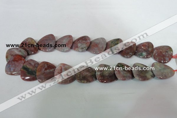 CFG541 15.5 inches 25*25mm carved triangle Indian agate beads