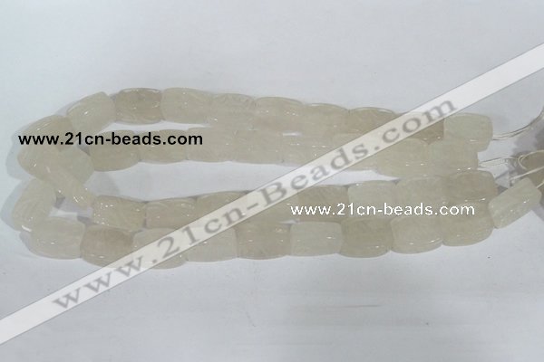 CFG545 15.5 inches 15*20mm carved brick white jade beads