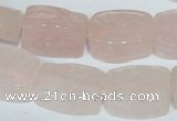 CFG546 15.5 inches 15*20mm carved brick rose quartz beads