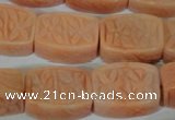 CFG548 15.5 inches 15*20mm carved brick red aventurine beads