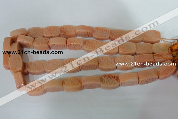 CFG548 15.5 inches 15*20mm carved brick red aventurine beads