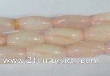 CFG553 15.5 inches 8*20mm carved rice rose quartz beads