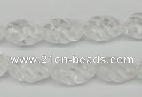 CFG56 15.5 inches 10*16mm carved rice white crystal gemstone beads