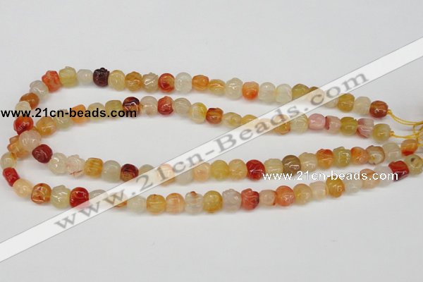 CFG57 15.5 inches 8*10mm carved pig-shaped agate gemstone beads