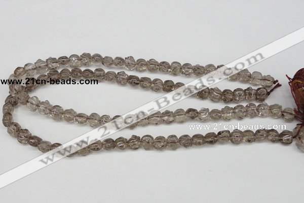 CFG60 15.5 inches 8*10mm carved pig-shaped smoky quartz beads