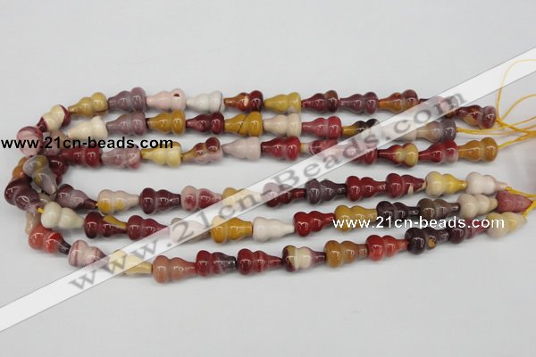 CFG62 15.5 inches 10*16mm carved calabash mookaite gemstone beads