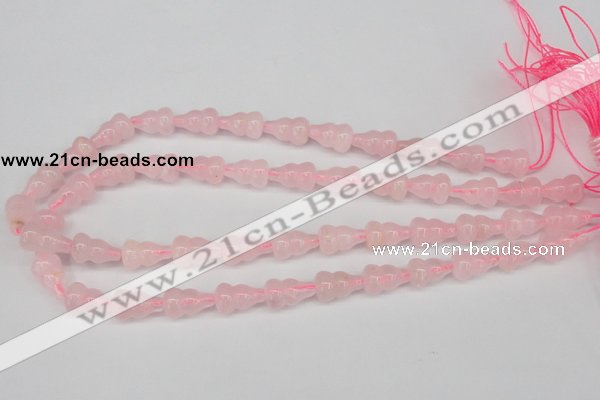 CFG64 15.5 inches 10*16mm carved calabash rose quartz beads