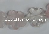 CFG652 15.5 inches 20mm carved flower rose quartz beads