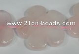 CFG653 15.5 inches 30mm carved flower rose quartz beads