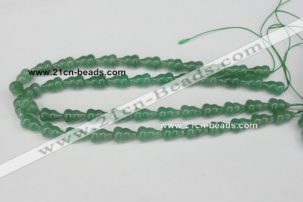 CFG66 15.5 inches 10*16mm carved calabash green aventurine beads