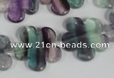 CFG661 15.5 inches 20mm carved flower fluorite gemstone beads