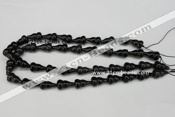 CFG68 15.5 inches 12*20mm carved calabash obsidian gemstone beads