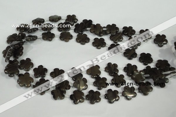 CFG681 15.5 inches 15mm carved flower grain stone beads