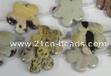 CFG687 15.5 inches 15mm carved flower artistic jasper beads