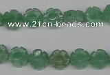 CFG70 15.5 inches 10mm carved flower green aventurine beads