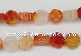 CFG71 15.5 inches 10mm carved flower agate gemstone beads