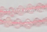 CFG72 15.5 inches 11*11mm carved flower rose quartz gemstone beads